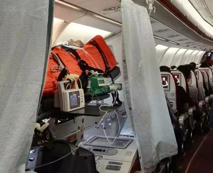 长沙跨国医疗包机、航空担架